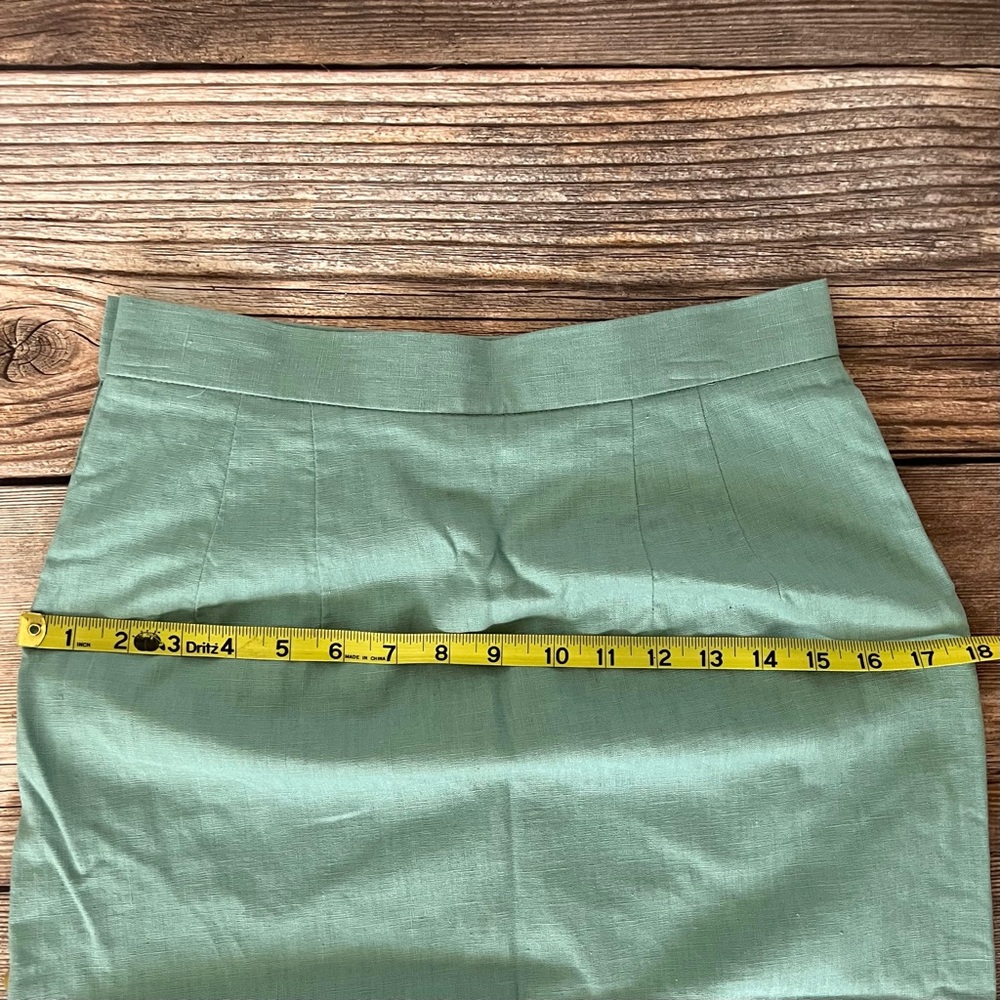 Vintage Linen Suit Mint Green Size 8 - Picture 8 of 13